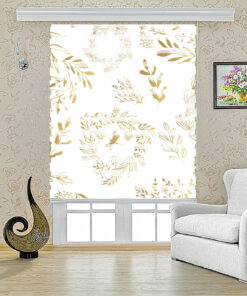 پرده زبرا طرح برگ طلا مدل 1011