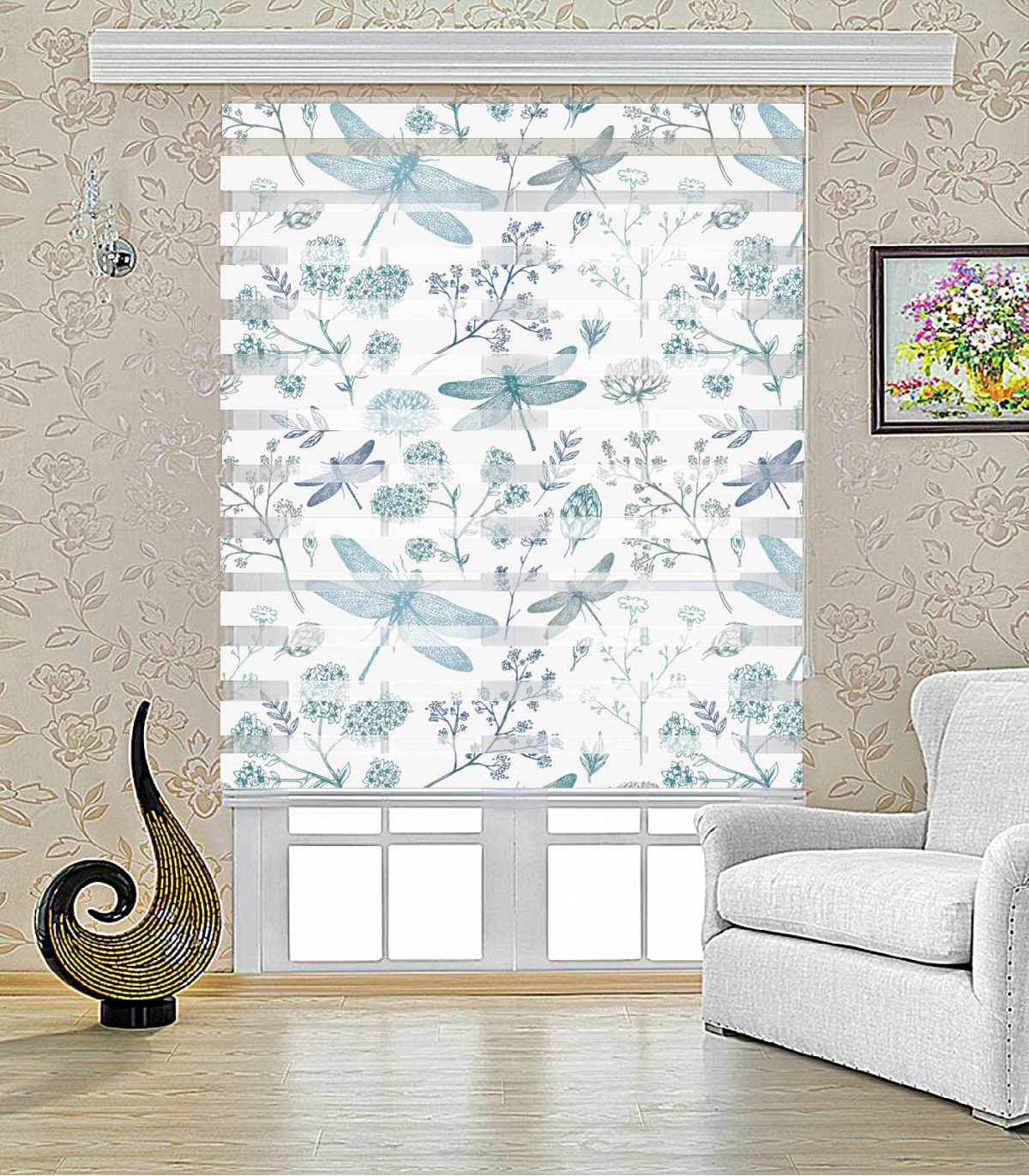 پرده زبرا طرح سنجاقک2 مدل 1213