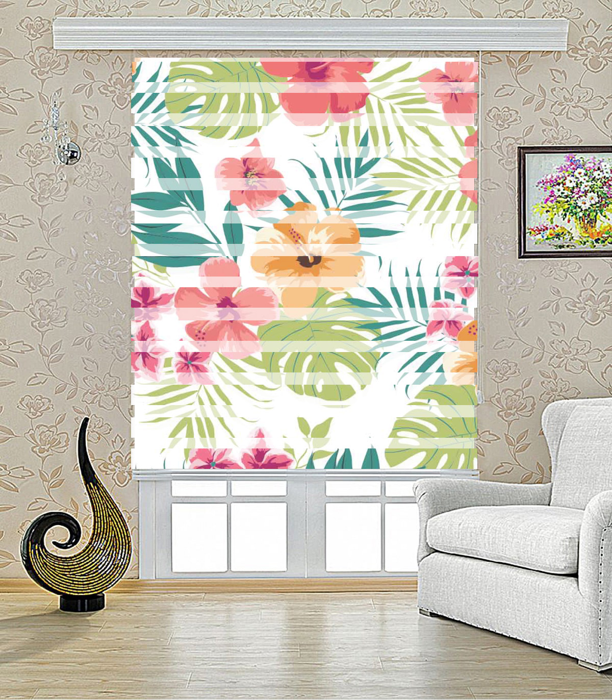 پرده زبرا طرح هاوایی مدل 1016