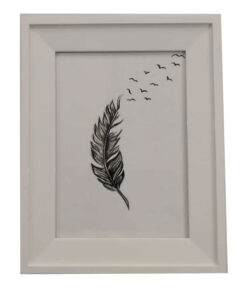 تابلو نقاشی دکوراتیو طرح پر مشکی