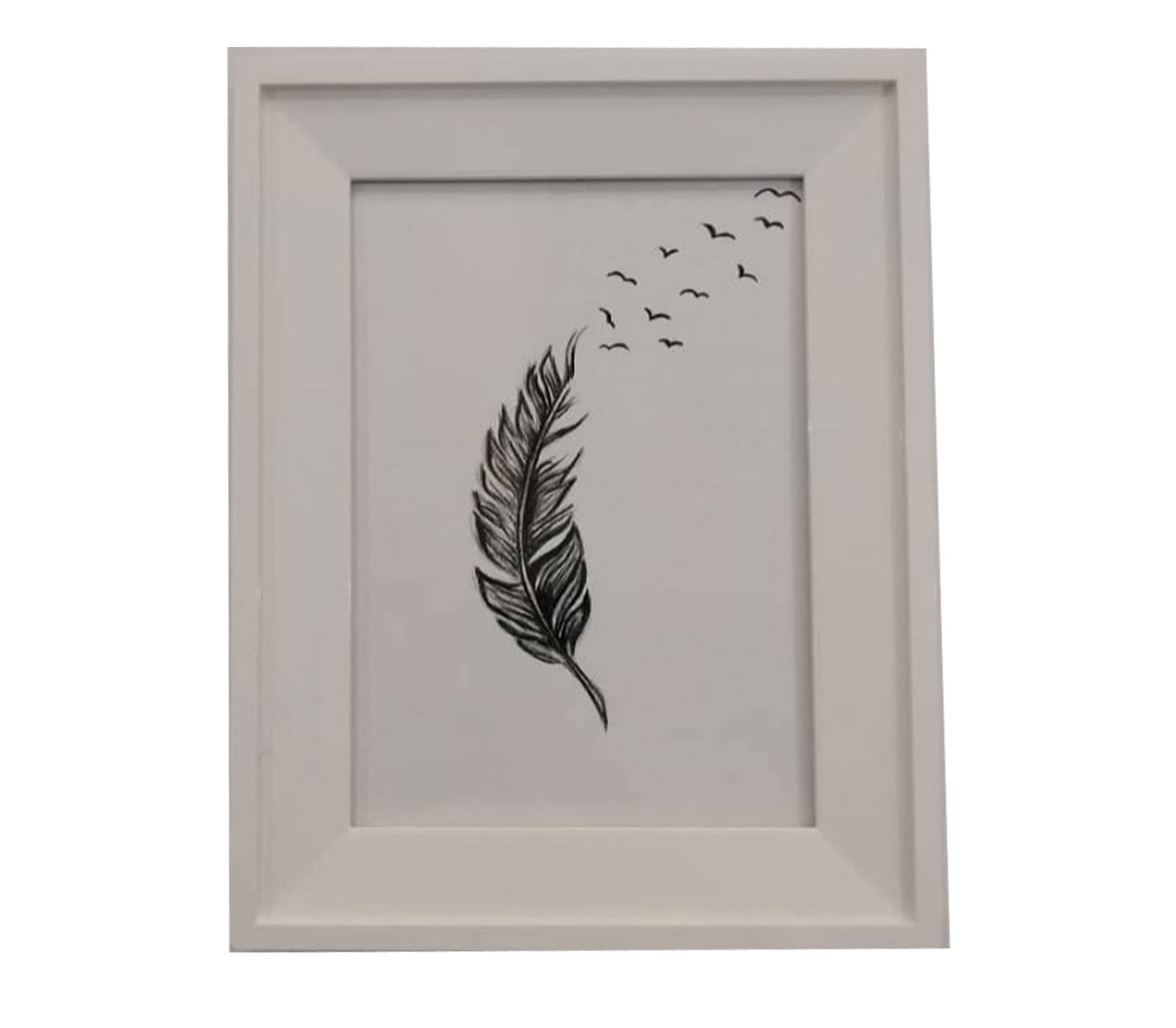 تابلو نقاشی دکوراتیو طرح پر مشکی