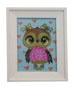 تابلو نقاشی دکوراتیو طرح جغد مهربون