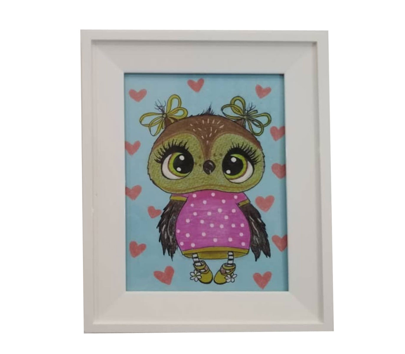 تابلو نقاشی دکوراتیو طرح جغد مهربون