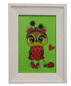 تابلو نقاشی دکوراتیو طرح جغد قرمزپوش