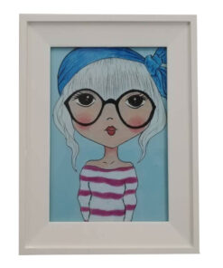 تابلو نقاشی دکوراتیو طرح دختر عینکی2