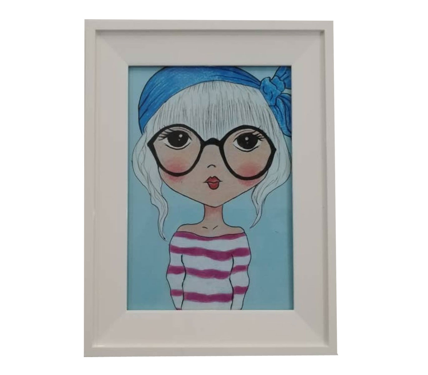 تابلو نقاشی دکوراتیو طرح دختر عینکی2