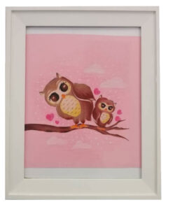 تابلو نقاشی دکوراتیو طرح جغد عاشق2