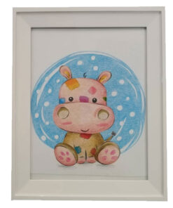 تابلو نقاشی دکوراتیو طرح گاو صورتی