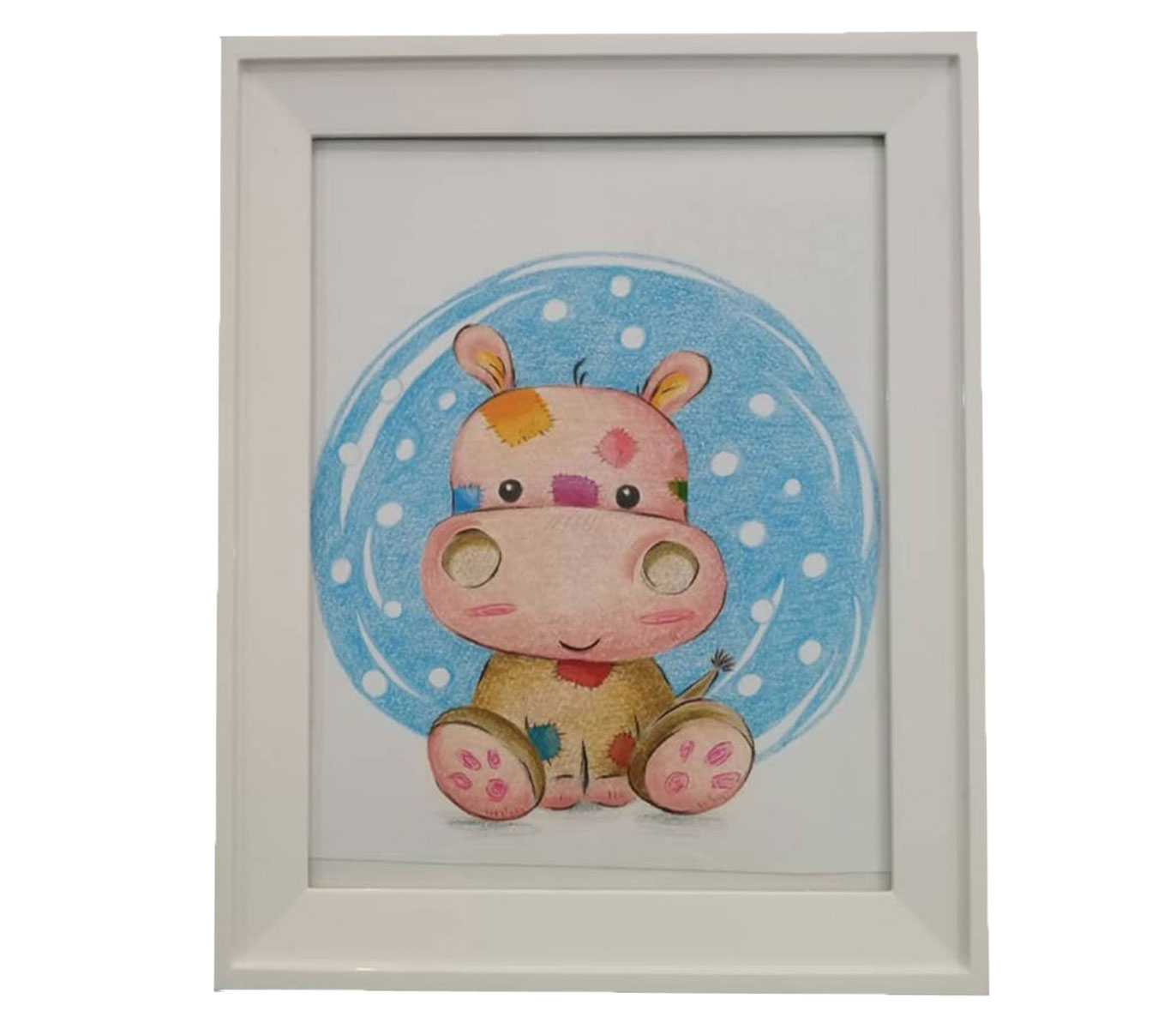 تابلو نقاشی دکوراتیو طرح گاو صورتی