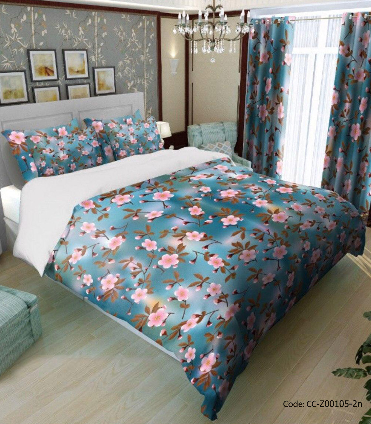 ست روتختی اسپرت مدل شکوفه های صورتی