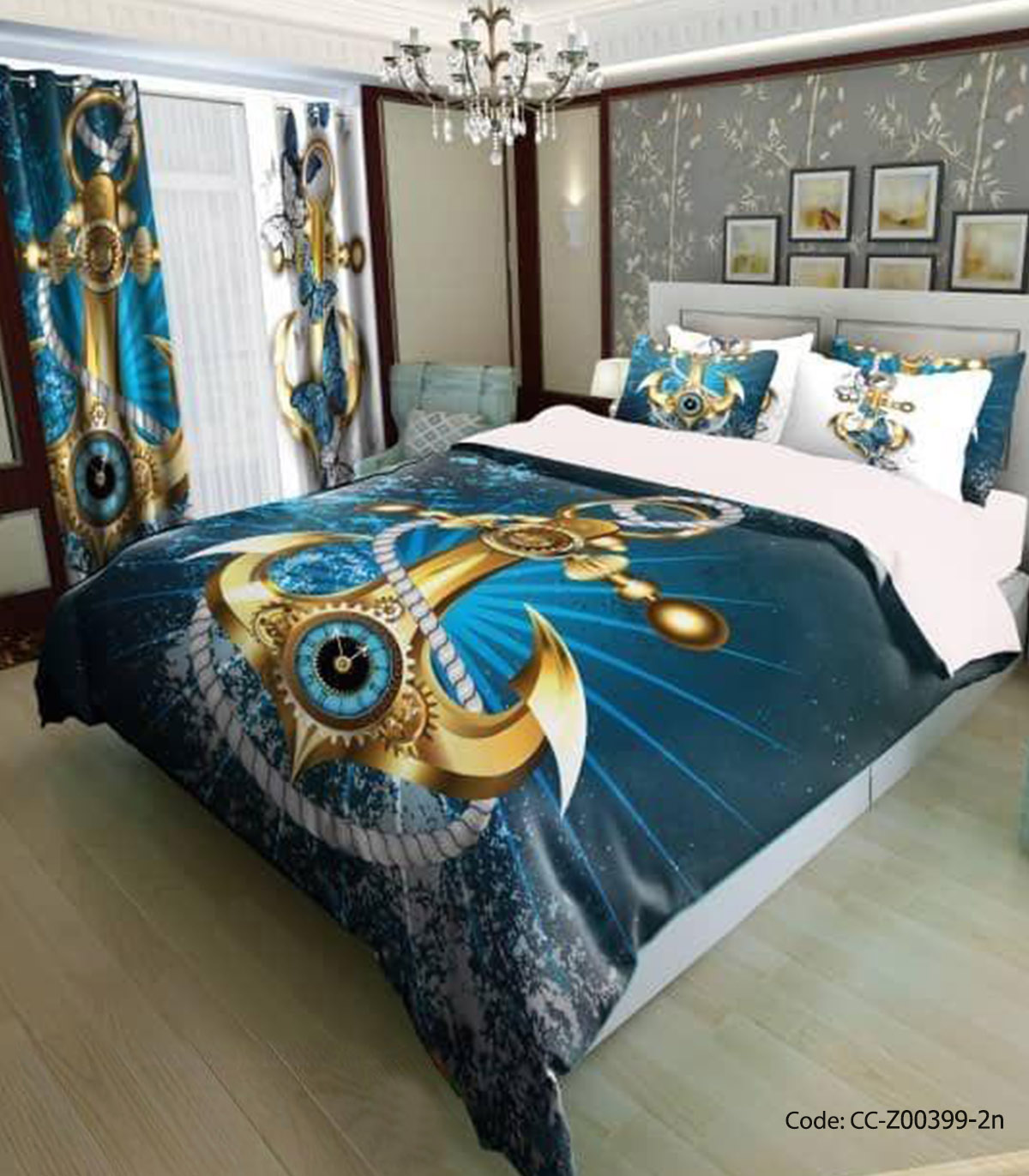 سرویس روتختی مدل دار طرح لنگر طلایی