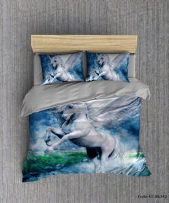 ست روتختی آبی مدل اسب سفید