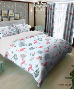 ست ملحفه و لحاف مدل هاوایی آبی