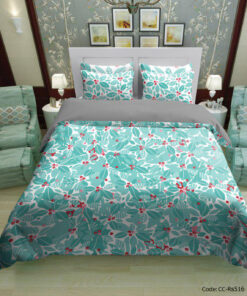 سرویس روتختی و ملحفه کشدار ویولت مدل برگ