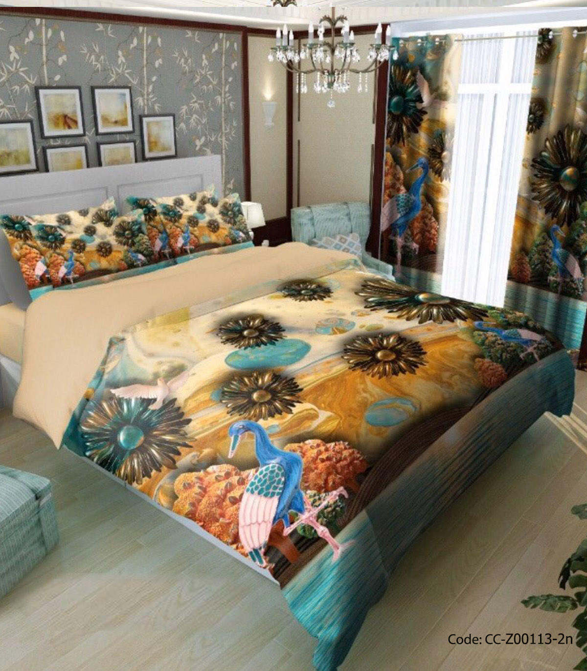 روتختی و ملحفه کشدار مدل پرنده