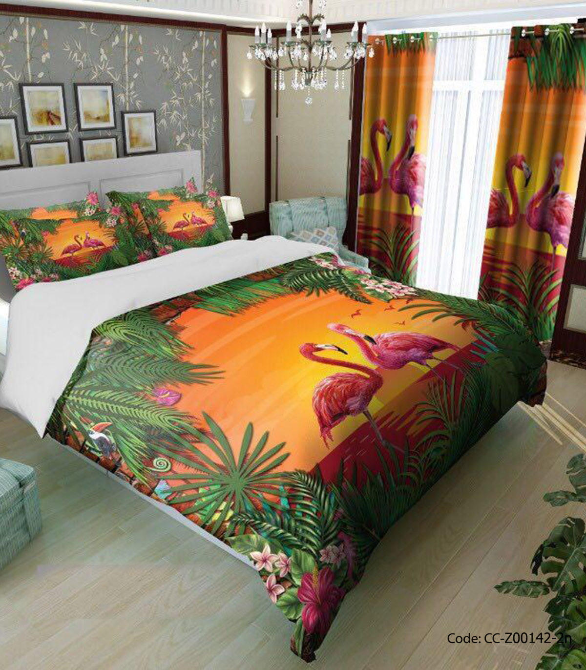 ست روتختی و ملحفه کشدار مدل پلیکان