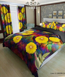 سرویس روتختی و ملحفه مدل گل زرد