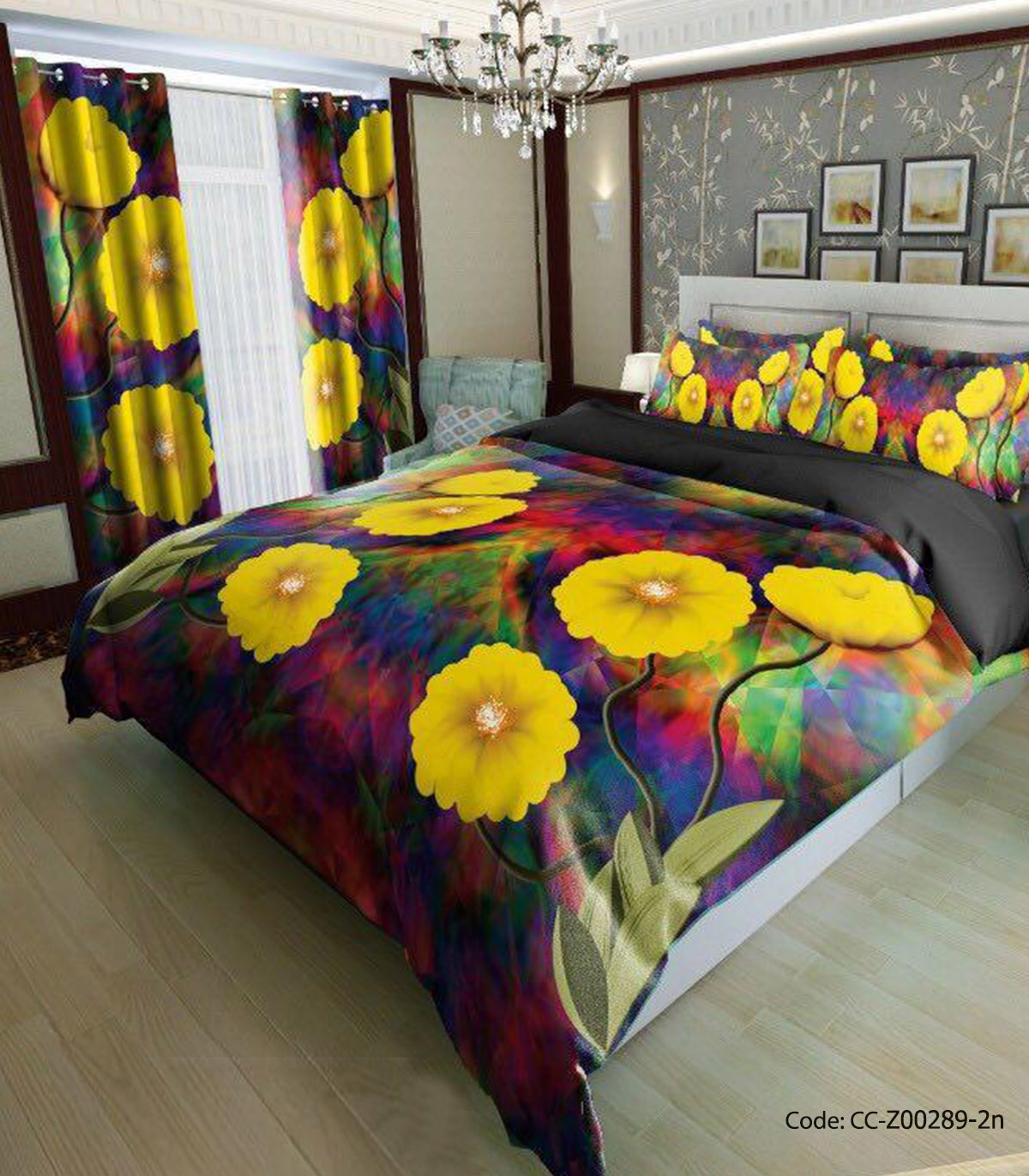 سرویس روتختی و ملحفه مدل گل زرد