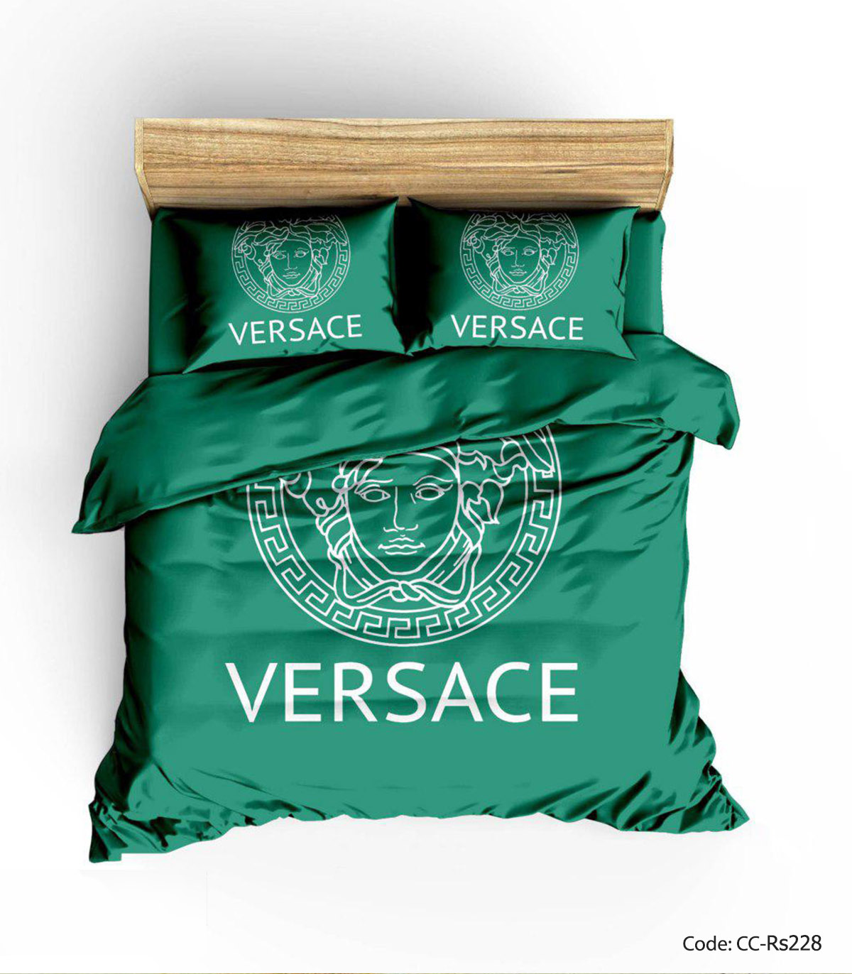 سرویس روتختی و ملحفه کشدار اسپرت مدل GREEN VERSACE