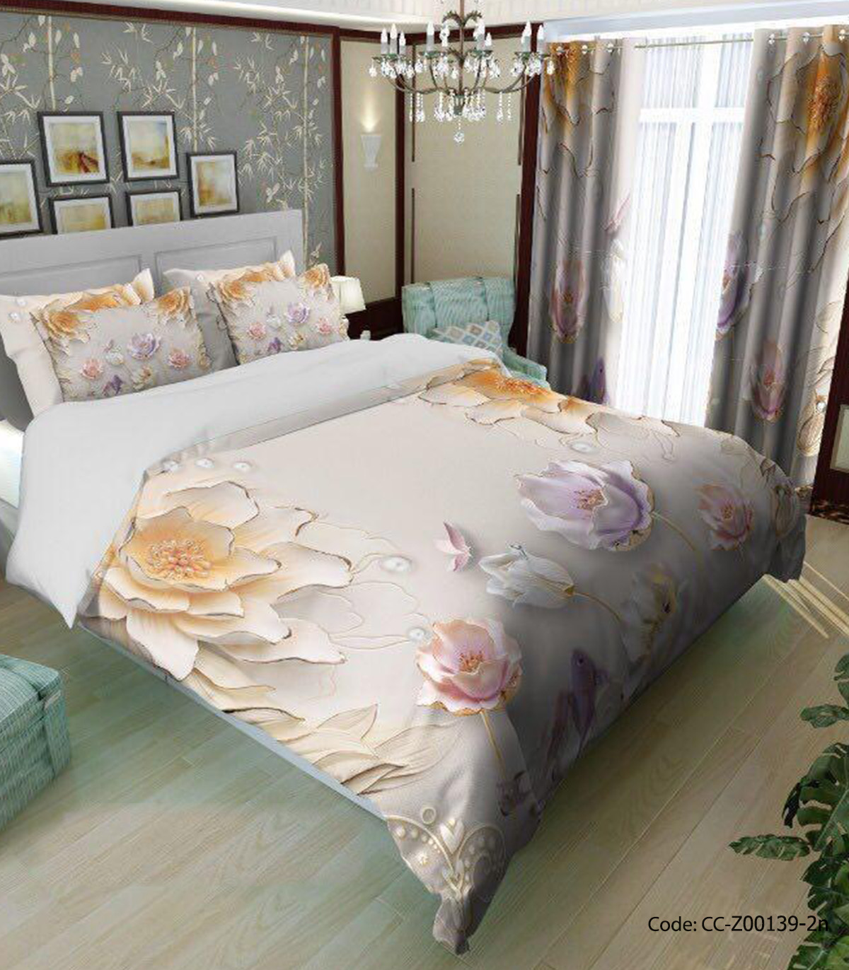 ست روتختی و ملحفه کشدار مدل BLOOM