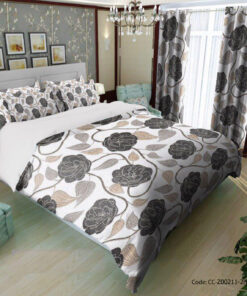 سرویس روتختی و ملحفه کشدار مدل رز خاکستری