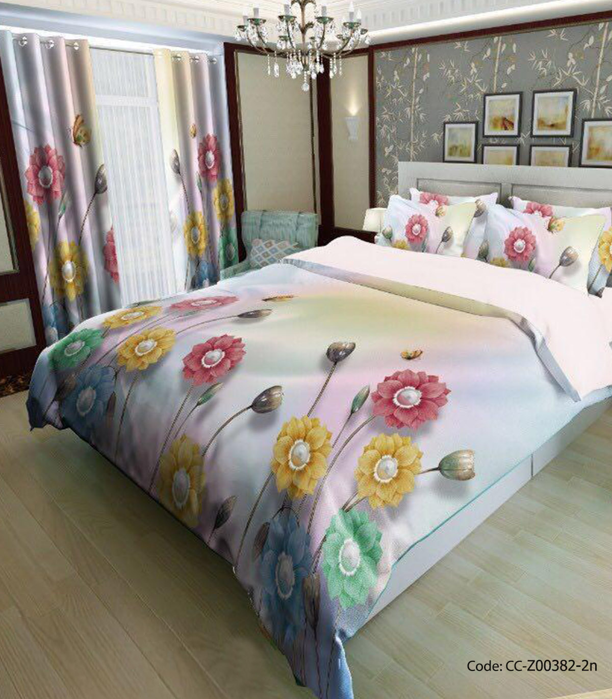 ست روتختی و لحاف دوختدار مدل گلستان