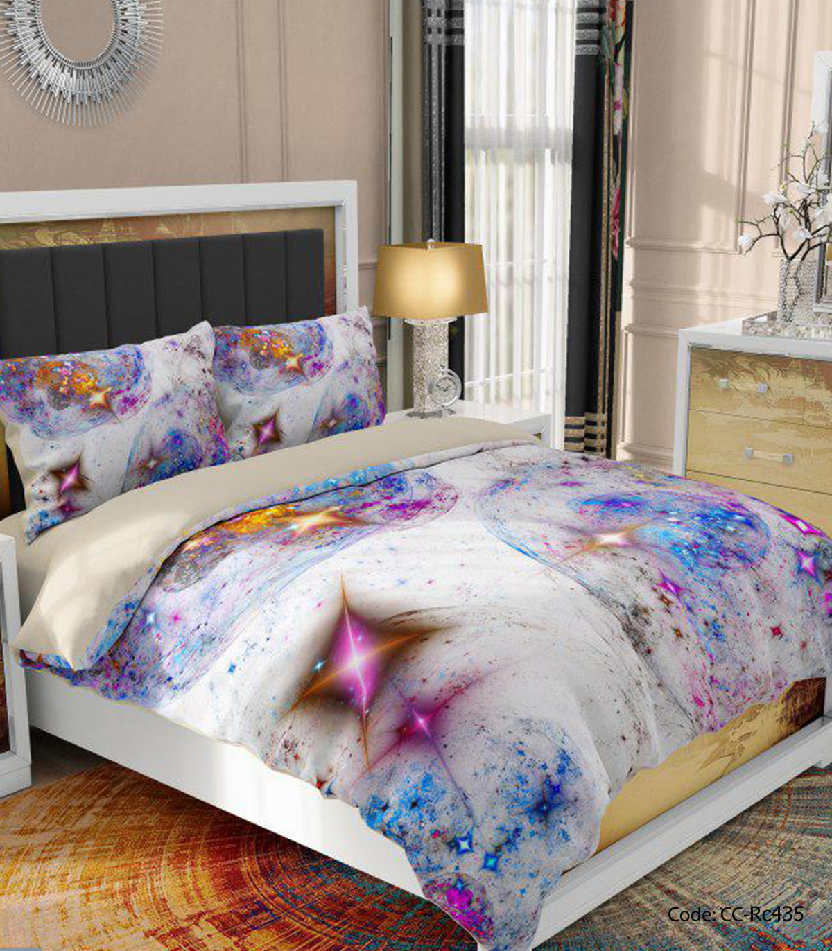 سرویس روتختی و لحاف دوختدار مدل درخشش