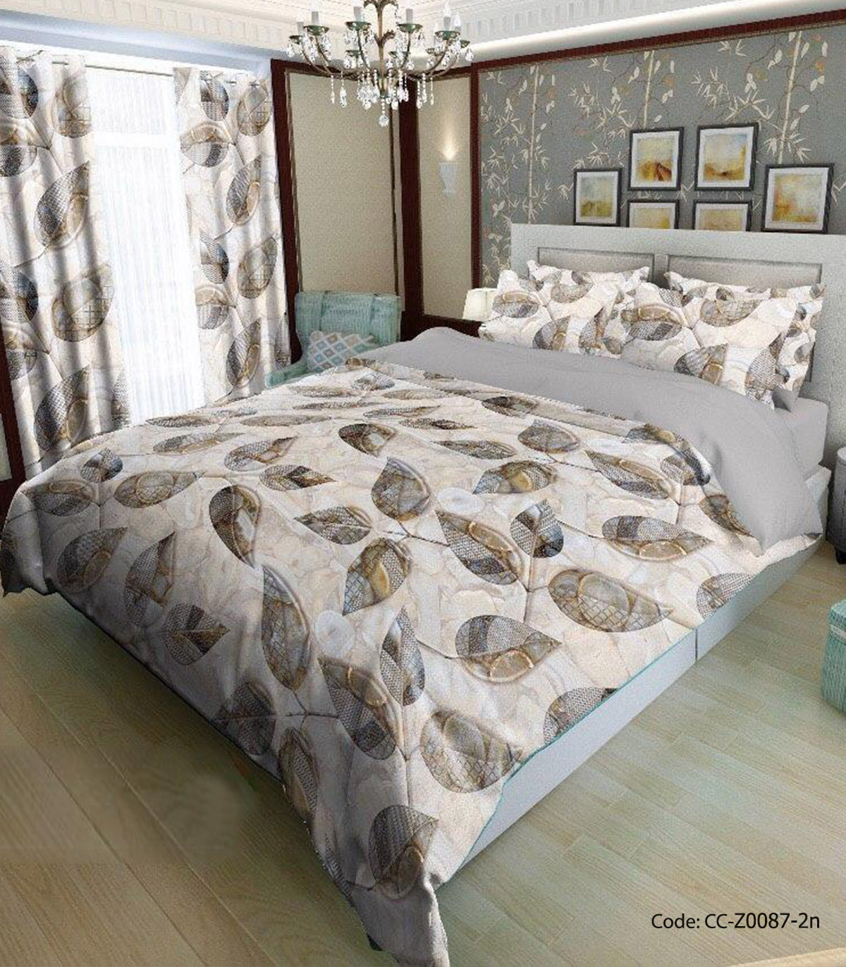 لحاف دوختدار و روتختی مدل برگ