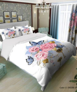 روتختی و ملحفه مدل گل صورتی