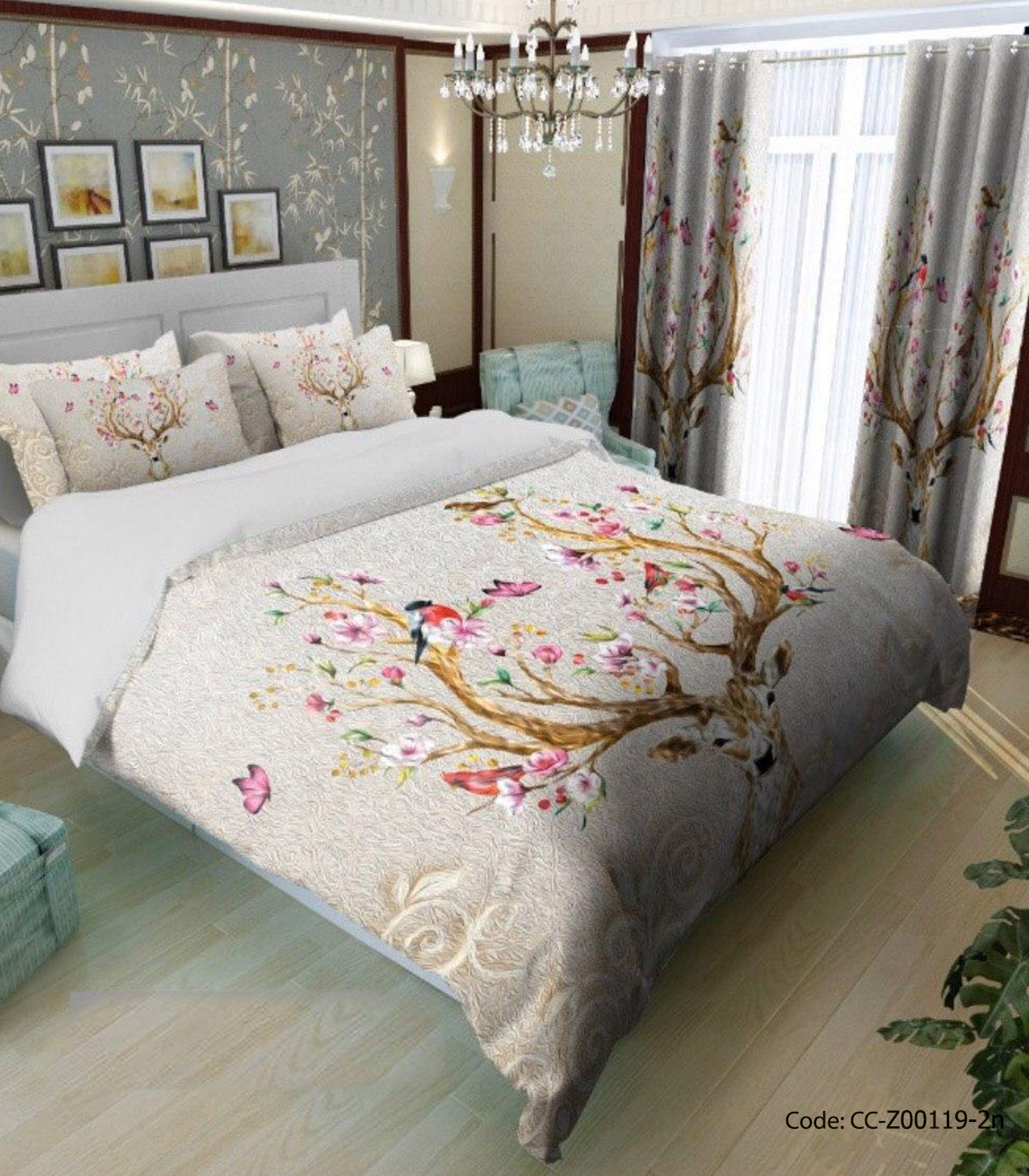 ست روتختی و ملحفه مدل گوزن