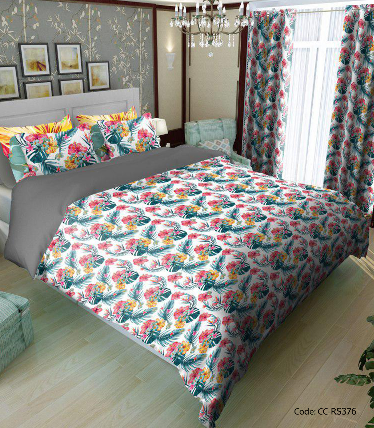 روتختی و لحاف طرح دار مدل بلوت