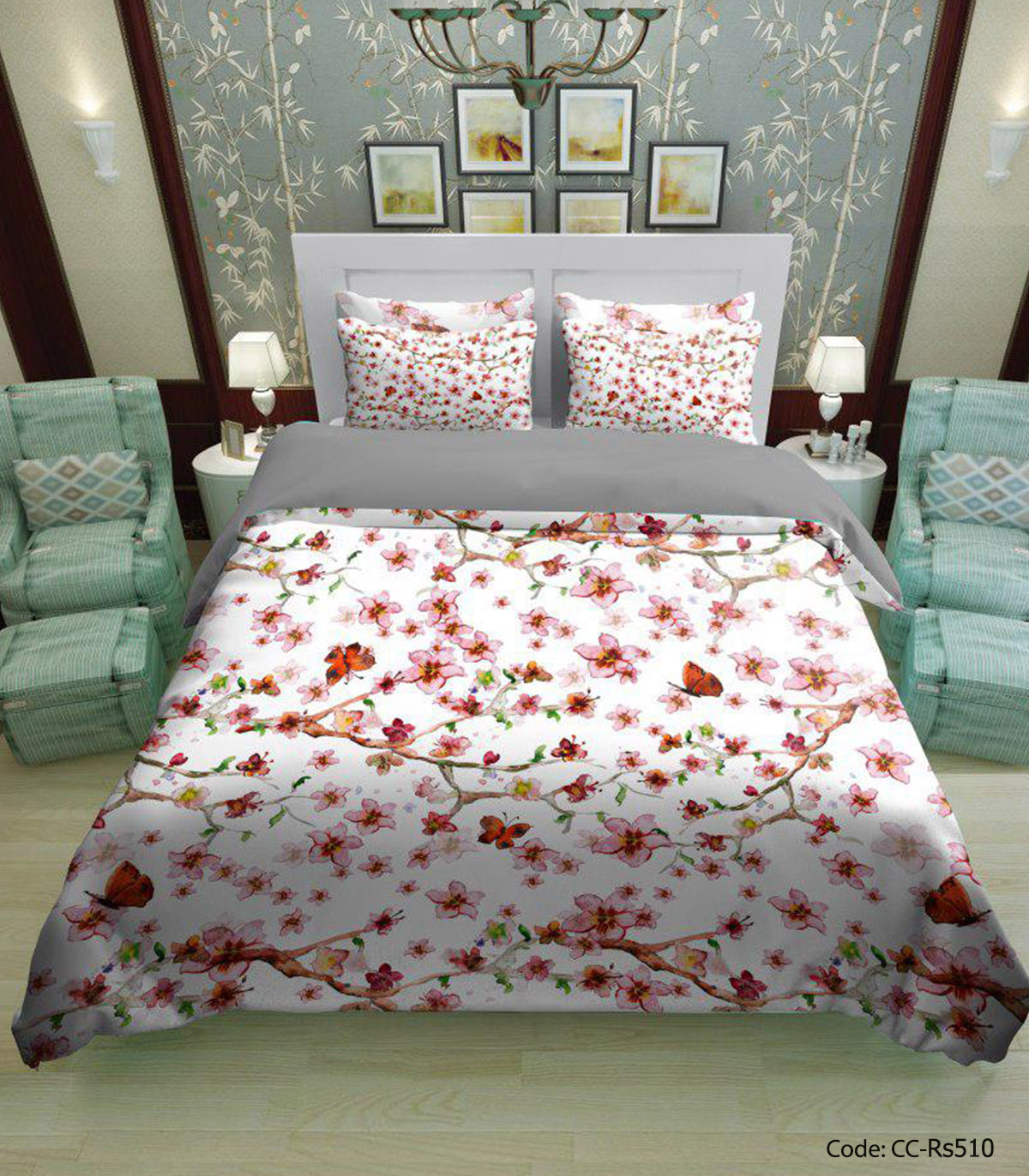 ست روتختی و ملحفه کشدار مدل بهگل