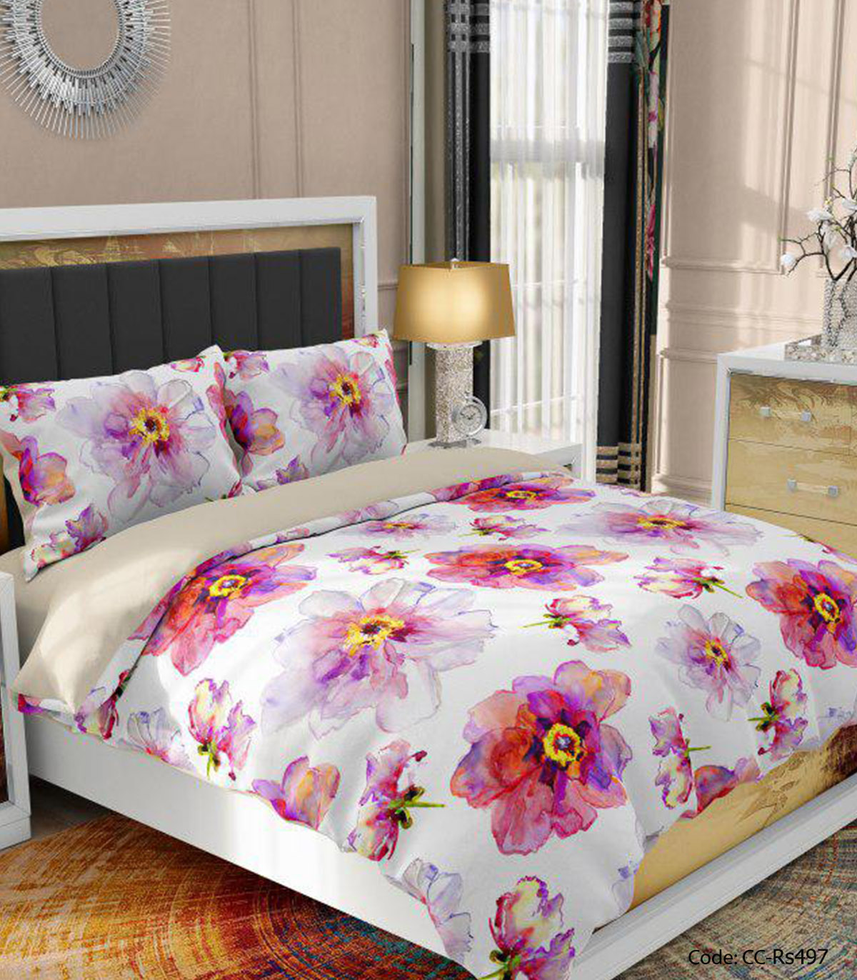 سرویس روتختی و لحاف طرح دار مدل بیتا