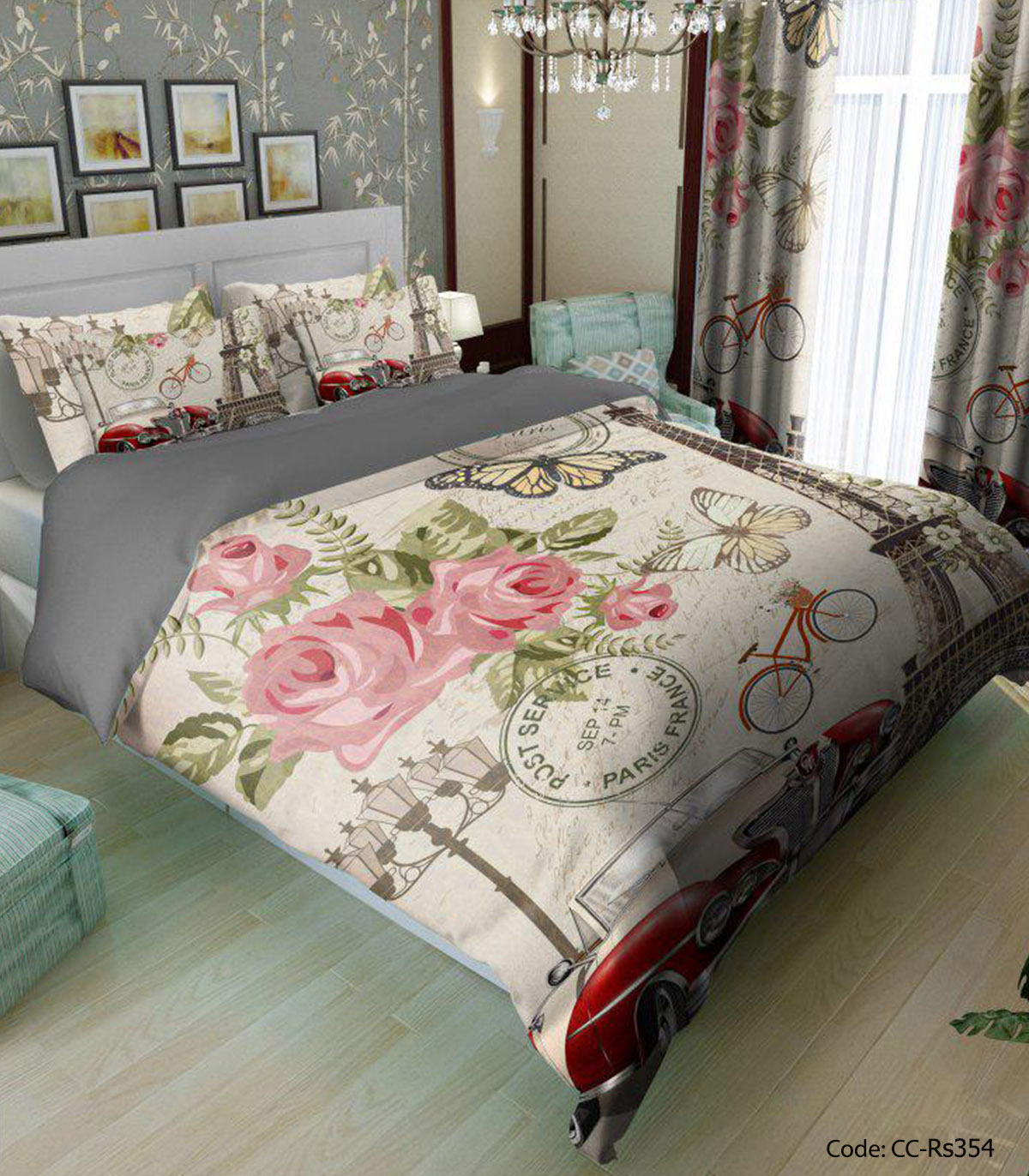 ست روتختی و لحاف طرح دار مدل بهین