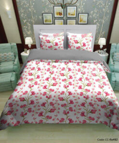 ست روتختی و ملحفه کشدار مدل گل صورتی