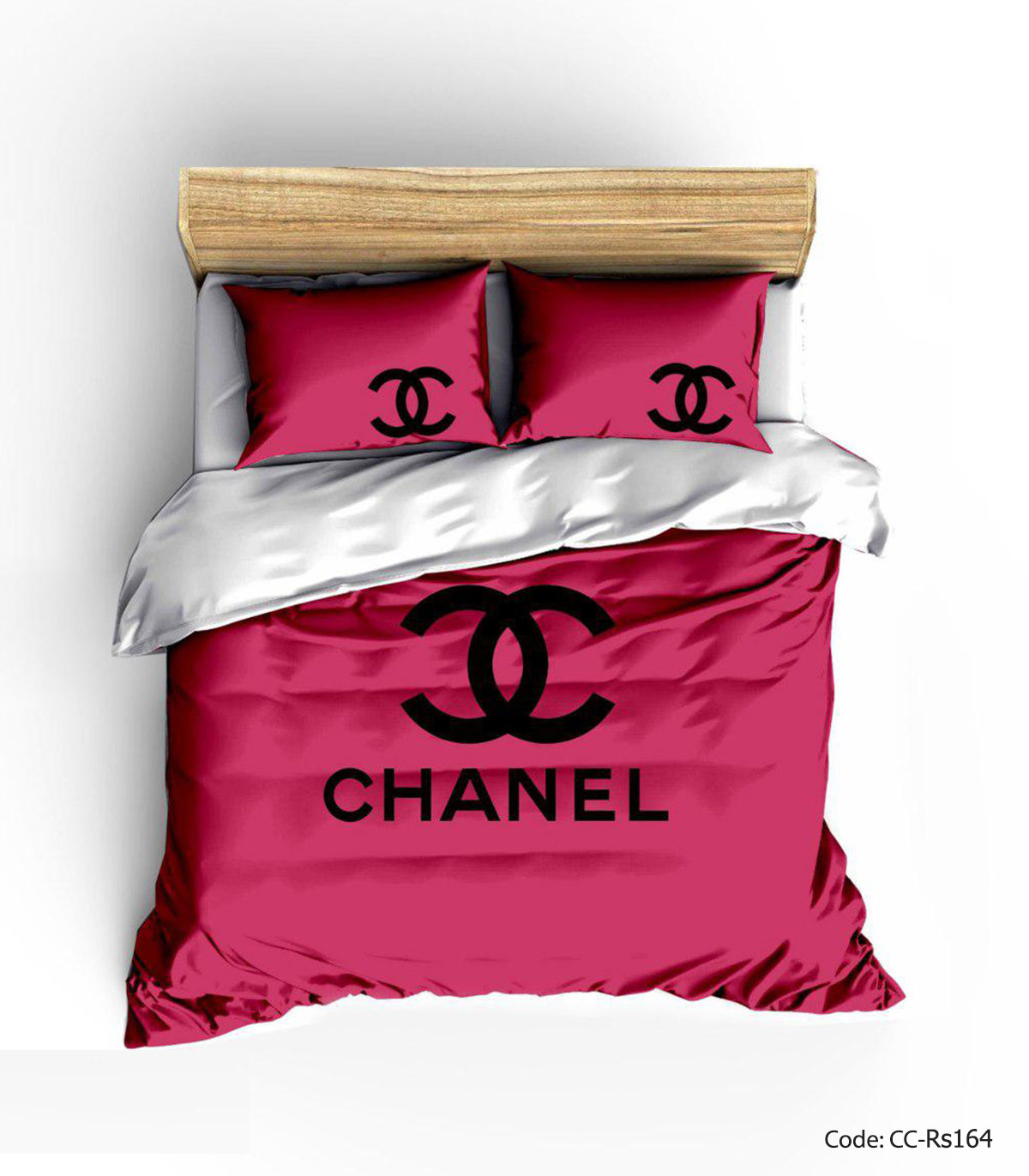 ست روتختی و ملحفه کشدار مدل PINK CHANEL