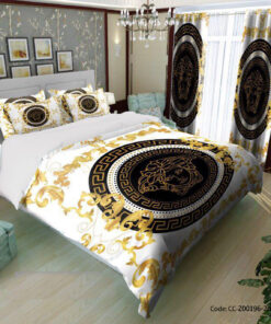 سرویس روتختی و لحاف دوختدار مدل GOLD VERSACE