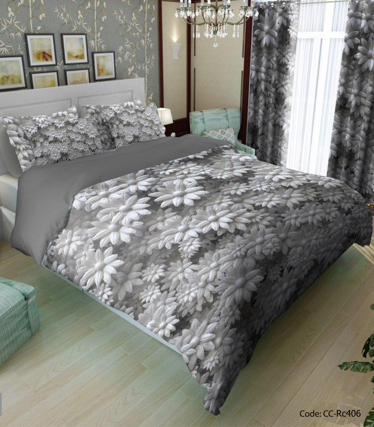 سرویس روتختی و ملحفه کشدار مدل ژاسمن