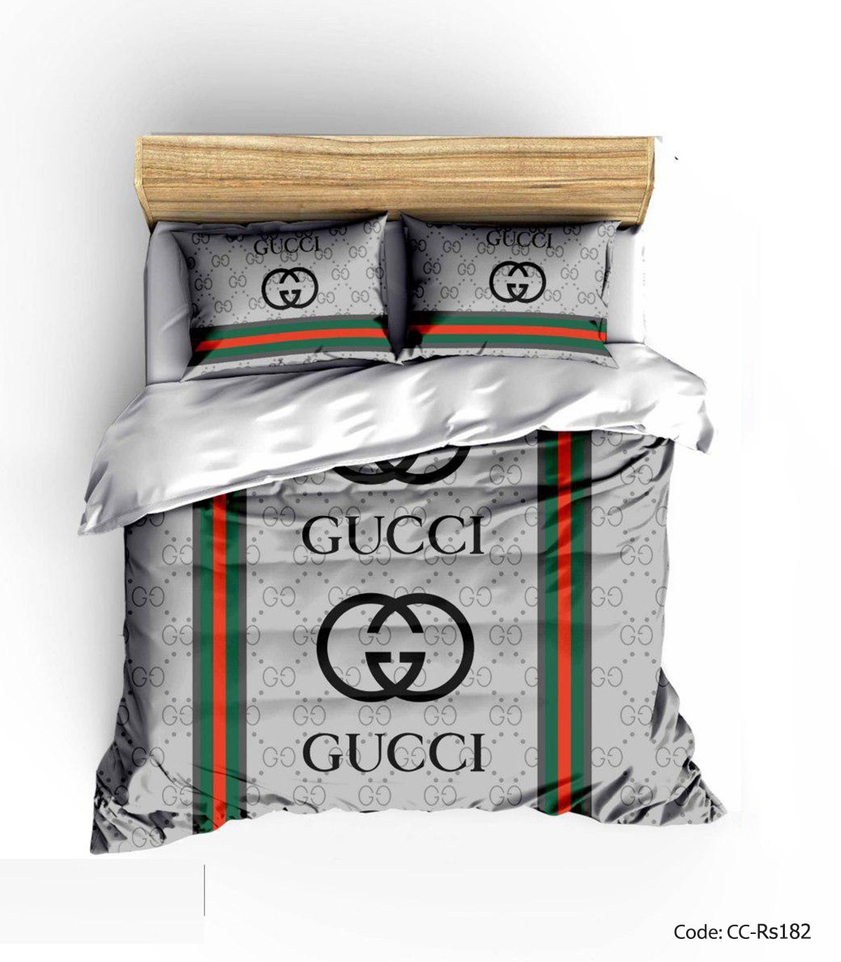 روتختی و ملحفه کشدار مدل GRAY GUCCI
