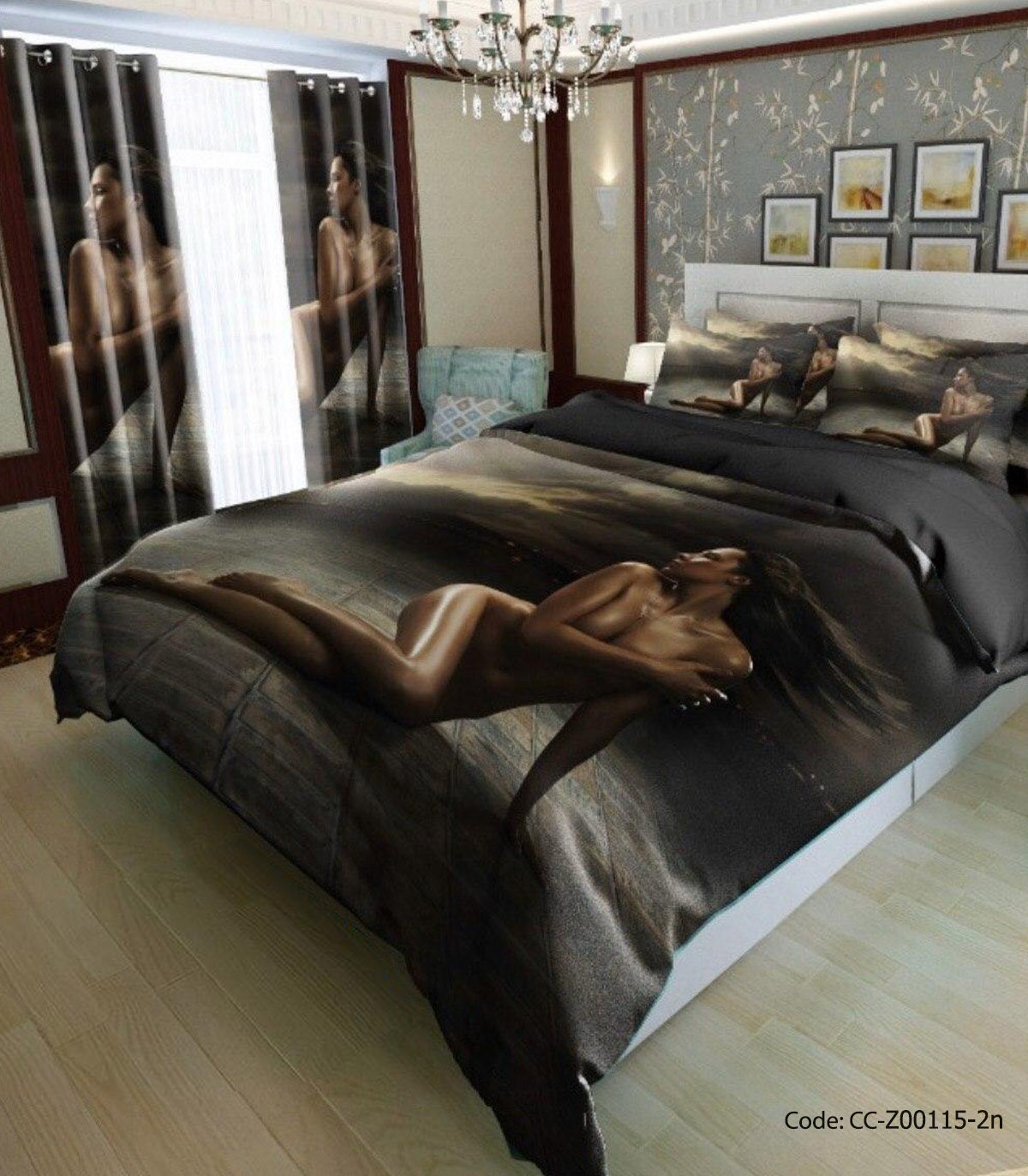 ست روتختی و لحاف دوختدار و ملحفه مدل سوسن