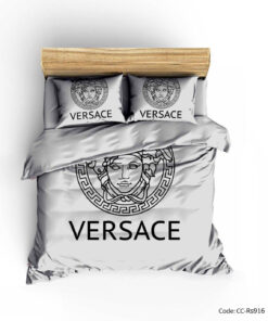 ست روتختی و لحاف دوختدار و ملحفه کشدار مدل GRAY VERSACE 2