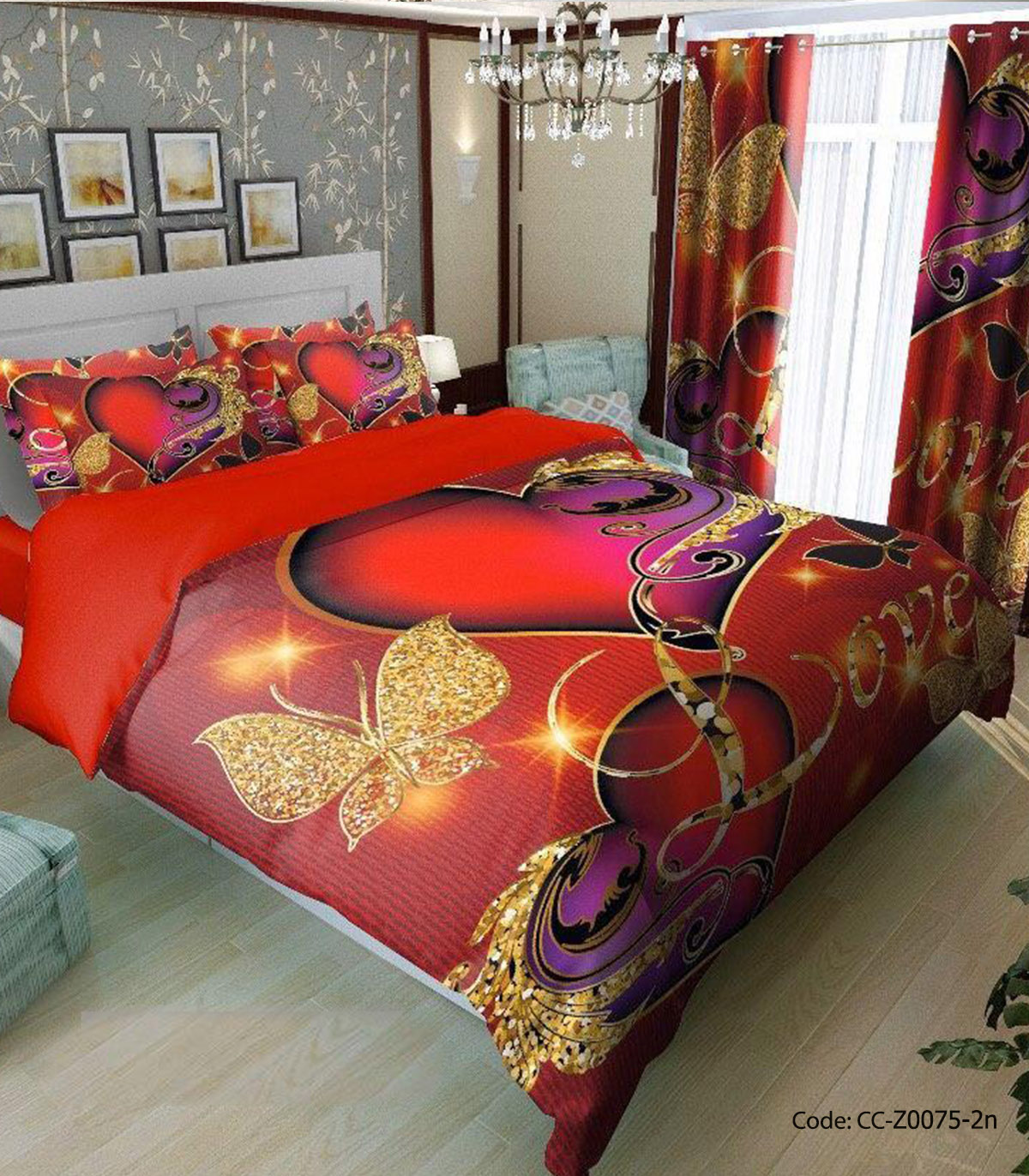 سرویس روتختی و ملحفه و لحاف مدل شهگل