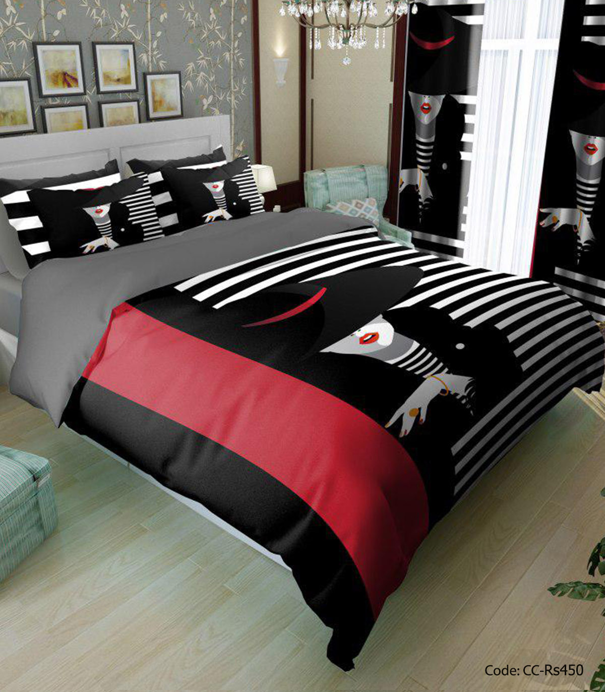 سرویس روتختی و ملحفه کشدار مدل فرخنده