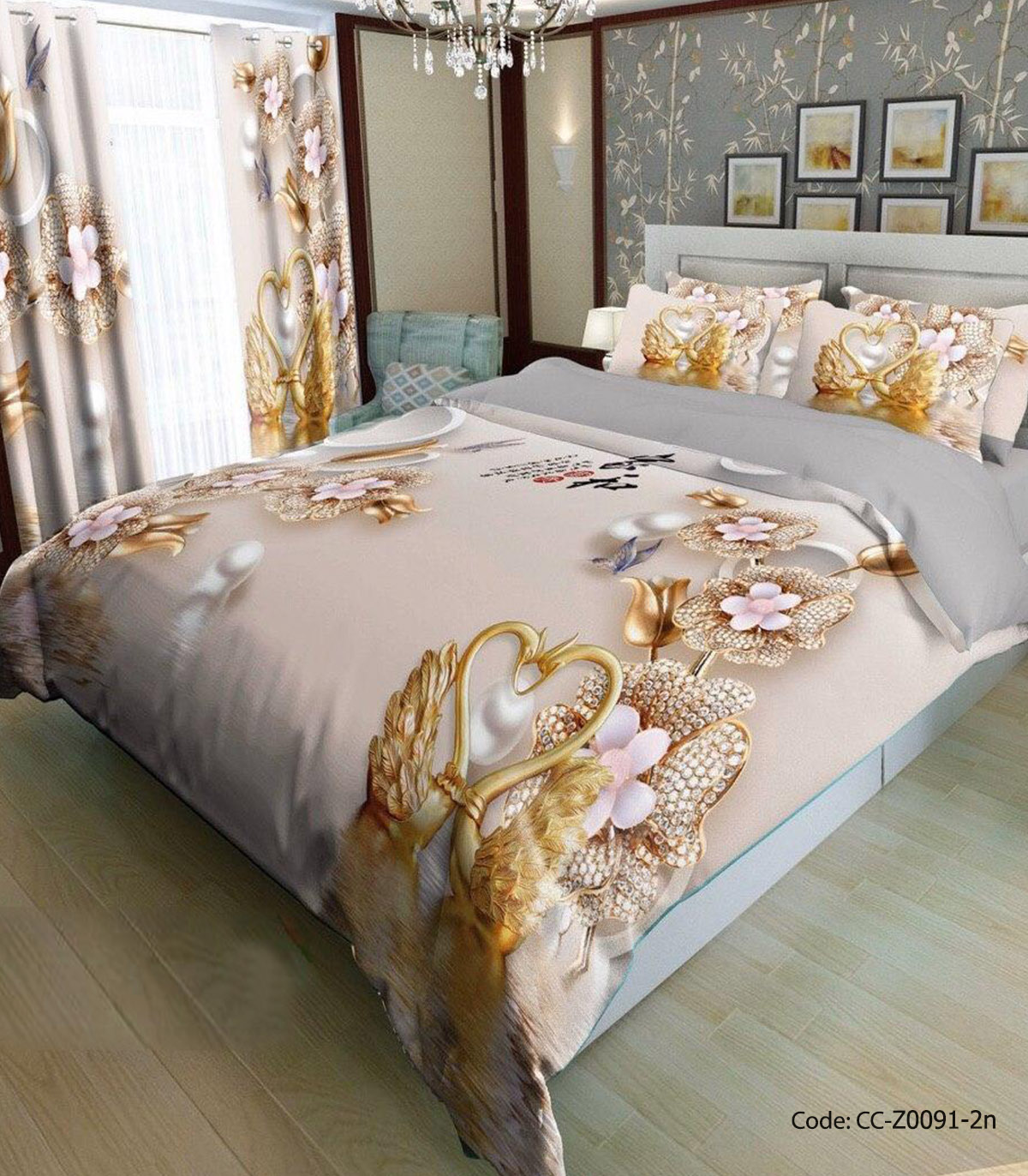 ست روتختی و ملحفه و لحاف دوختدار مدل کیمیا