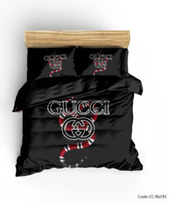 سرویس روتختی و ملحفه و لحاف مدل BLACK GUCCI 2