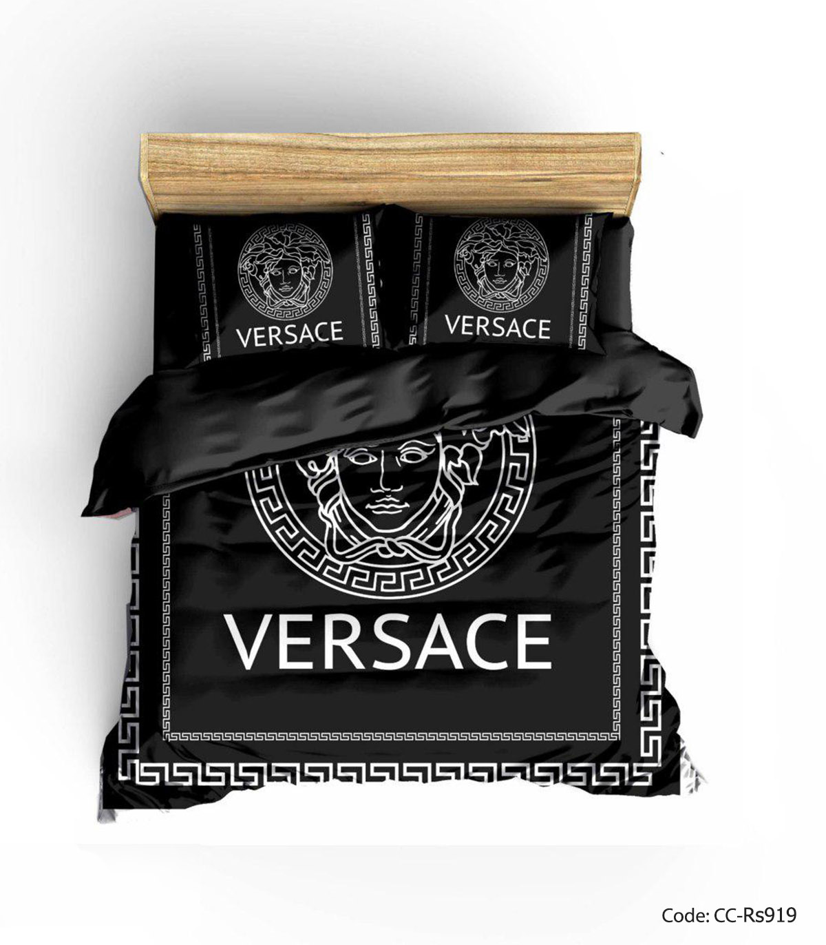 سرویس روتختی و ملحفه کشدار مدل BLACK VERSACE 2