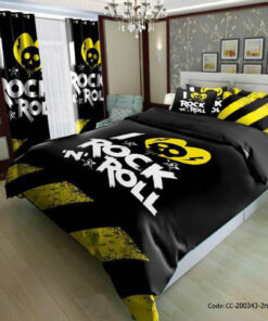 سرویس روتختی و ملحفه کشدار و لحاف دوختدار مدل ROCK ROLL