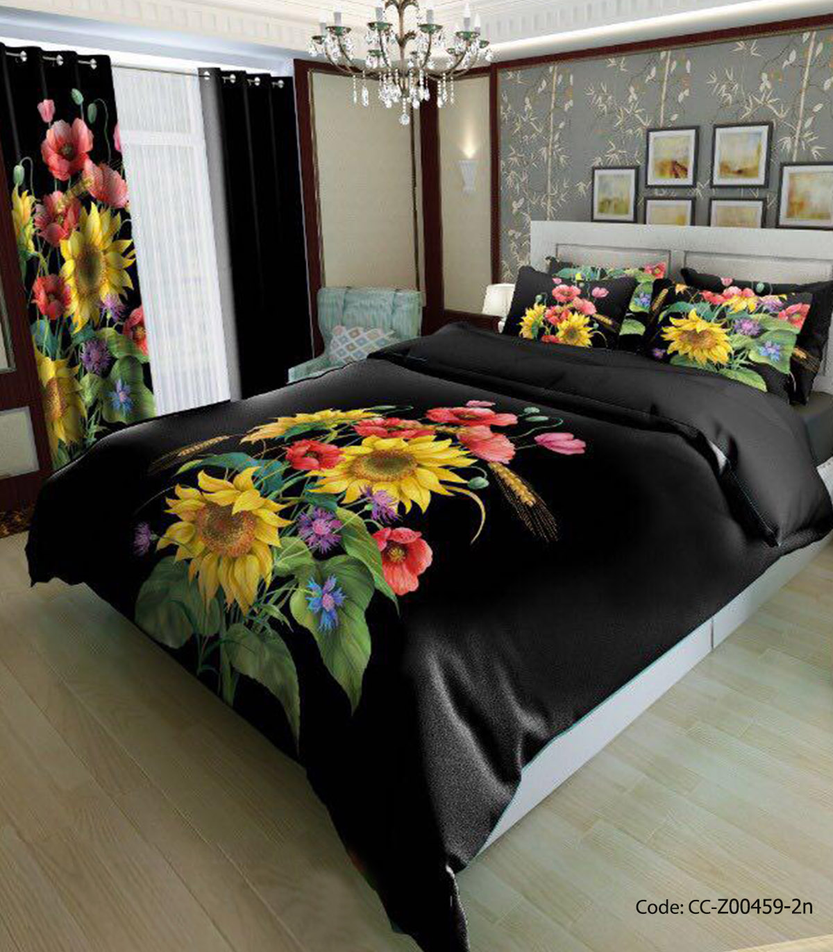 ست روتختی و ملحفه کشدار و لحاف دوختدار مدل برهون