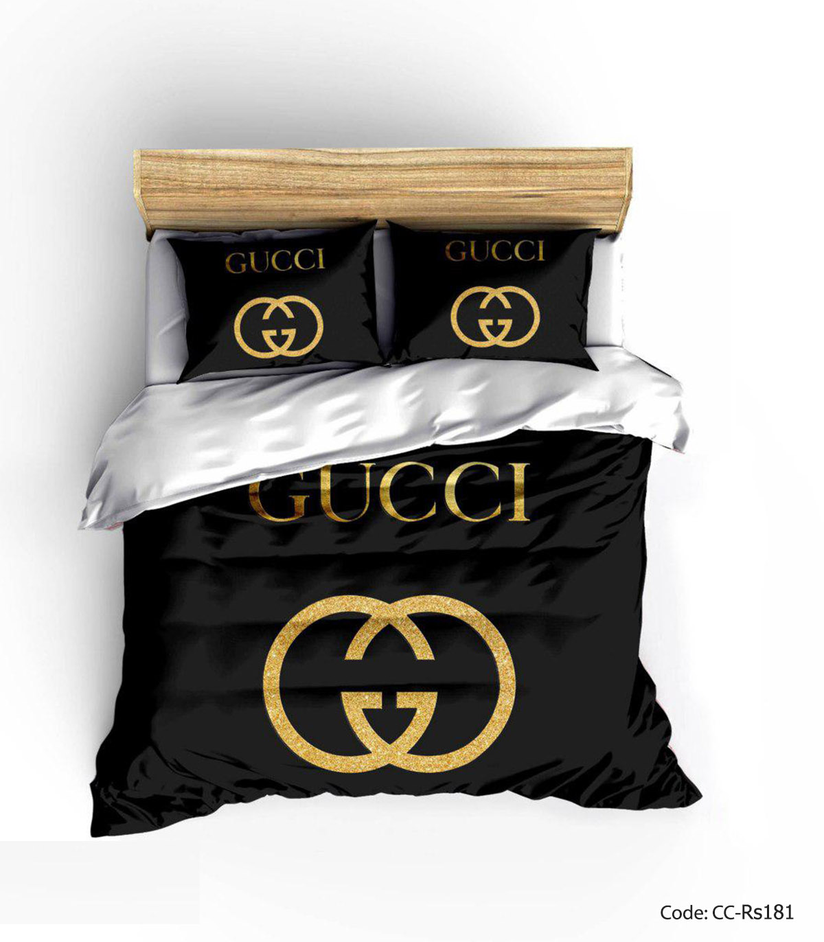 ست روتختی و ملحفه و لحاف مدل GOLDEN GUCCI