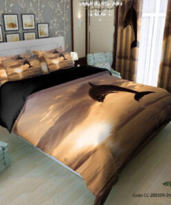 ست روتختی دونفره طرح غروب و دلفین